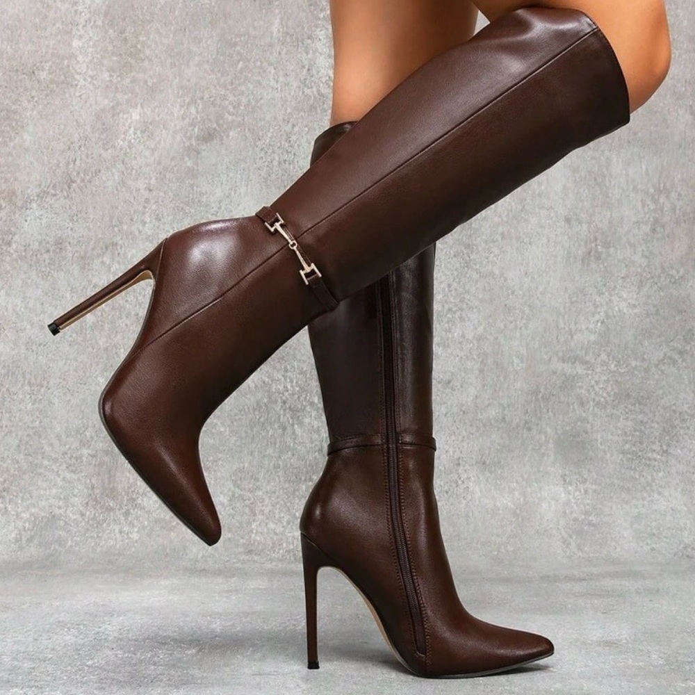Elegant Brown Knee-High Women's Boots